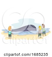 Poster, Art Print Of Shore Whale Floating Man Illustration