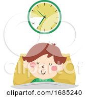 Kid Boy Ten Hours Sleep Time Illustration