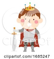 Kid Boy Armored King Illustration