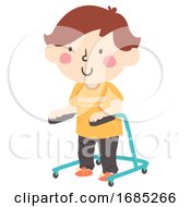 Poster, Art Print Of Kid Boy Gait Therapy Illustration