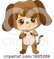 Poster, Art Print Of Kid Boy Animal Costume Dog Illustration