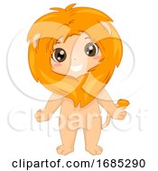 Poster, Art Print Of Kid Boy Animal Safari Costume Lion Illustration