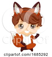 Kid Boy Woodland Animal Fox Costume Illustration by BNP Design Studio