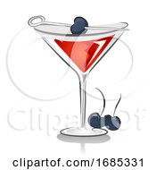Manhattan Cocktail Illustration