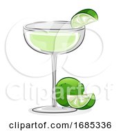 Poster, Art Print Of Gimlet Cocktail Illustration