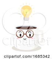 Poster, Art Print Of Mascot Coffee Boost Ideas Study Hack Illustration