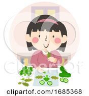 Poster, Art Print Of Kid Girl Assemble Plant Food Green Project