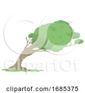 Poster, Art Print Of Windswept Tree Illustration