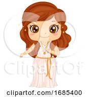 Kid Girl Aphrodite Costume Illustration