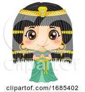Poster, Art Print Of Kid Girl Cleopatra Costume Illustration