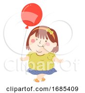 Poster, Art Print Of Kid Girl Fat Balloon Illustration