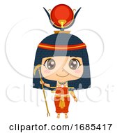 Kid Girl Egyptian God Hathor Illustration