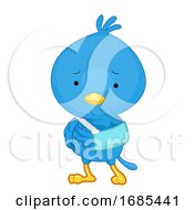 Sick Bird Mascot Broke Arm Illustration