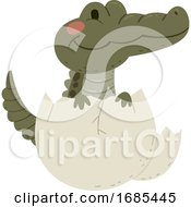 Poster, Art Print Of Animal Hatch Egg Crocodile Illustration