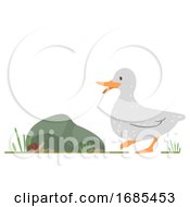 Poster, Art Print Of Duck Snail Illustration