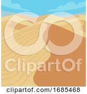 Poster, Art Print Of Desert Sand Dunes Illustration