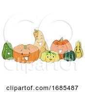 Mascot Pumpkins Illustration