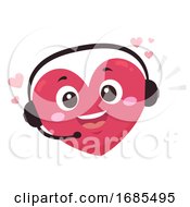 Poster, Art Print Of Mascot Heart Hotline Illustration