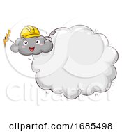 Poster, Art Print Of Mascot Thunder Cloud Lightning Safety Illustration