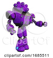 Poster, Art Print Of Automaton Containing Techno Multi-Eyed Domehead Design And Heavy Upper Chest And Chest Energy Sockets And Light Leg Exoshielding Purple Interacting