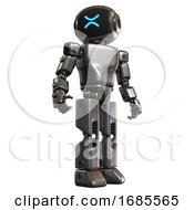 Poster, Art Print Of Bot Containing Digital Display Head And Wince Symbol Expression And Light Chest Exoshielding And Prototype Exoplate Chest And Prototype Exoplate Legs Metal Hero Pose