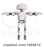 Poster, Art Print Of Robot Containing Dome Head And Light Chest Exoshielding And Prototype Exoplate Chest And Ultralight Foot Exosuit White T-Pose