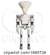 Android Containing Flat Elongated Skull Head And Light Chest Exoshielding And Prototype Exoplate Chest And Ultralight Foot Exosuit White Front View