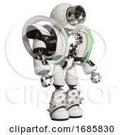 Robot Containing Cable Connector Head And Heavy Upper Chest And Heavy Mech Chest And Spectrum Fusion Core Chest And Light Leg Exoshielding And Spike Foot Mod White Facing Left View