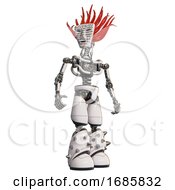 Cyborg Containing Humanoid Face Mask And Binary War Paint And Light Chest Exoshielding And No Chest Plating And Light Leg Exoshielding And Spike Foot Mod White Hero Pose by Leo Blanchette