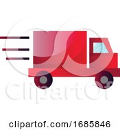 Poster, Art Print Of Red Truck In High Speed Vector Illustration On A White Background