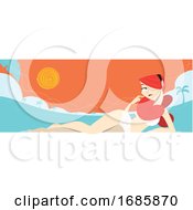 Poster, Art Print Of Woman Sun Bathing