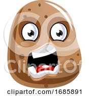 Poster, Art Print Of Angry Looking Brown Potato Illustration