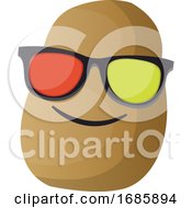 Poster, Art Print Of Cartoon Potato Wearing Sunglasses Illustration