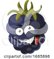 Poster, Art Print Of Crazy Mulberry Monster Laughing Illustration