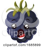 Mulberry Monster With Mouth Wide Open Illustration