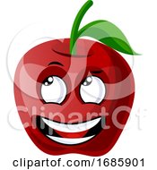 Poster, Art Print Of Happy Red Apple Illustration