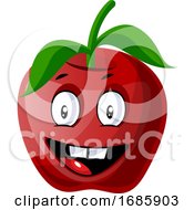 Crazy Red Apple Illustration