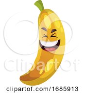 Poster, Art Print Of Crazy Banana Laughing Illustration