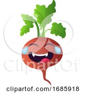 Poster, Art Print Of Red Turnip Is Crying With Laughter Illustration