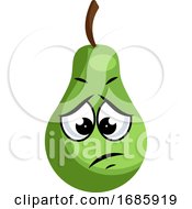 Poster, Art Print Of Sad Green Pear Illustration