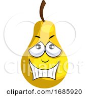 Poster, Art Print Of Yellow Pear Smiling Illustration