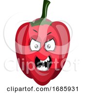 Poster, Art Print Of Angry Capsicum Illustration