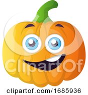 Poster, Art Print Of Happy Little Orange Pumpkin Illustration