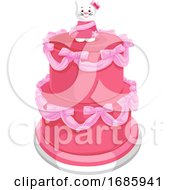 Poster, Art Print Of Tiered Cake With Cat On Top