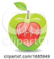 Green Apple For A Healthy Heart Illustration by Morphart Creations