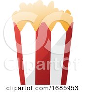 Poster, Art Print Of Illustration Of A Red And White Popcorn Bag