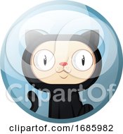 Poster, Art Print Of Black Cat With White Face