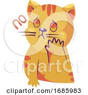 Poster, Art Print Of Sad Yellow Cat Saying No