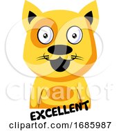 Poster, Art Print Of Smilling Yellow Cat Saying Excellent
