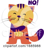 Colorful Cat Saying No